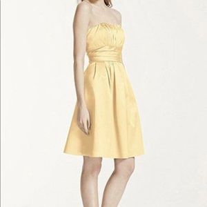 David’s bridal yellow strapless dress